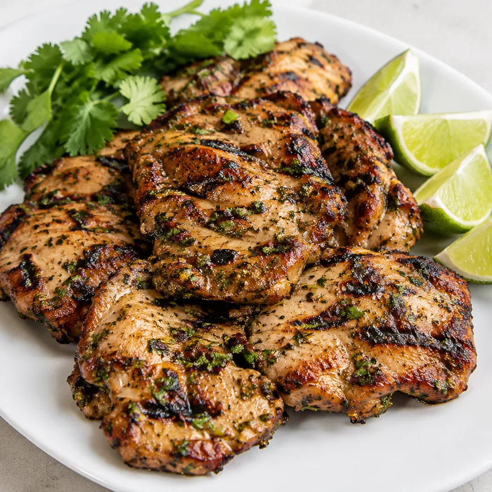 Cilantro Lime Grilled Chicken Thighs Recipe — serving inspiration