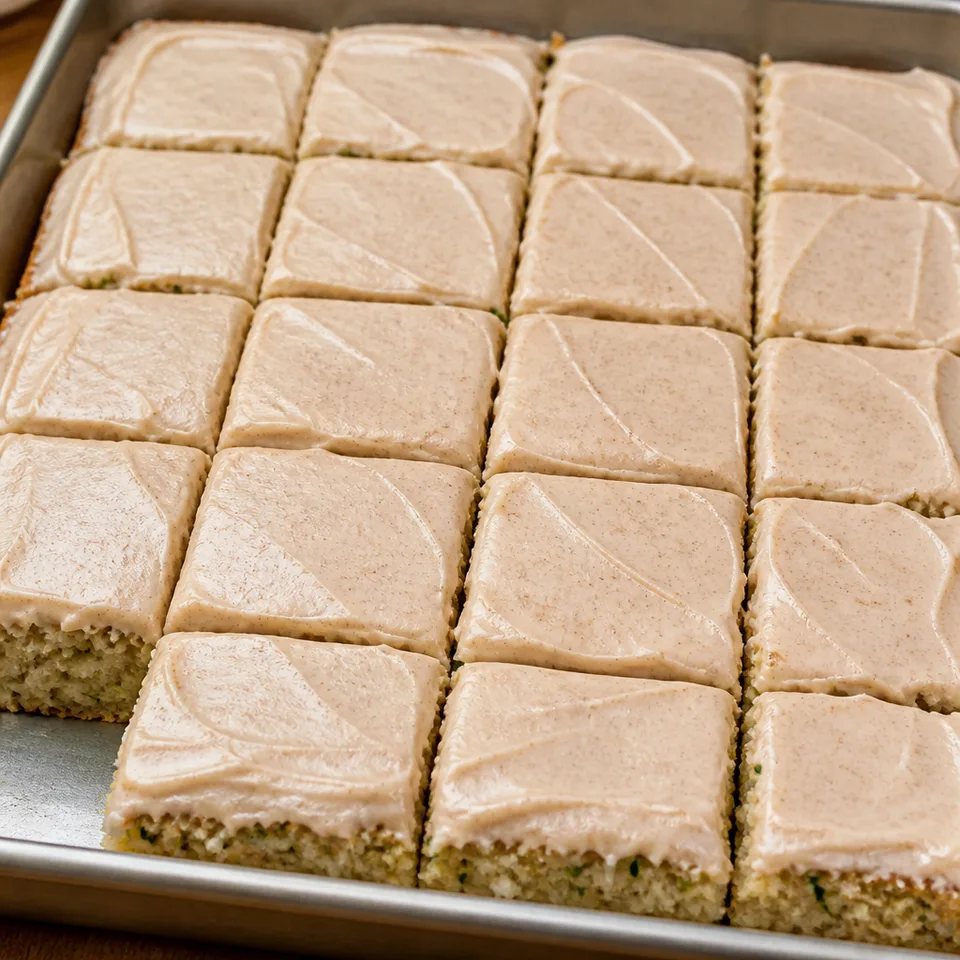 Cinnamon Frosted Zucchini Bars — serving inspiration