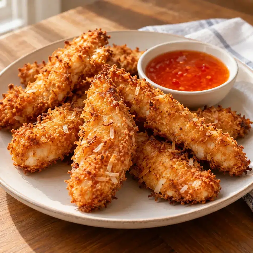 Coconut Chicken Strips with Sweet Chili Sauce — serving inspiration