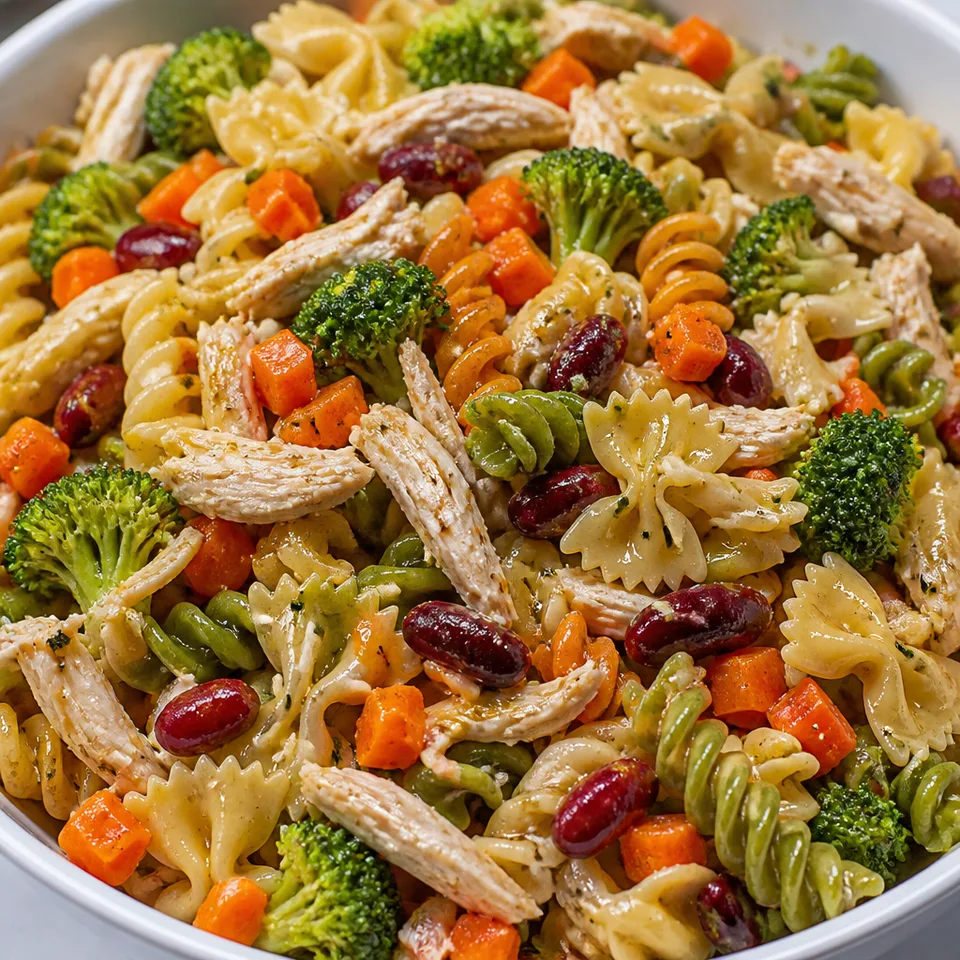 Copycat Hug-Hes Chicken Pasta Salad — serving inspiration