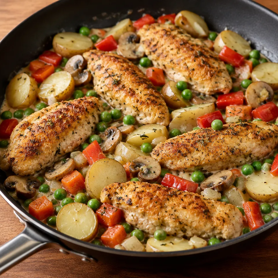 Country Chicken and Vegetable Skillet — serving inspiration