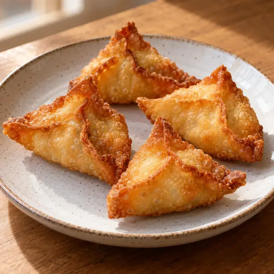 Crab Rangoon (Crab & Cream Cheese filled Wontons) — serving inspiration