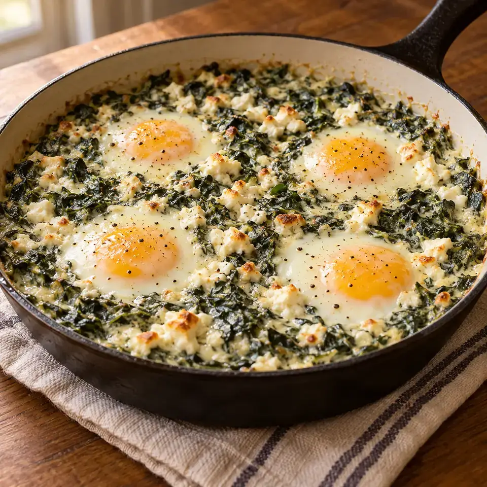 Creamed Spinach Baked Eggs — serving inspiration
