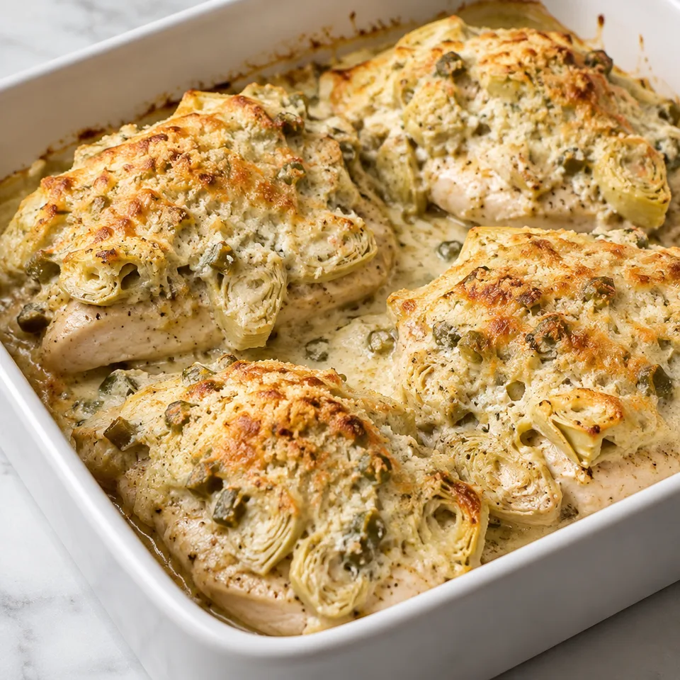 Creamy Artichoke Chicken Bake — serving inspiration