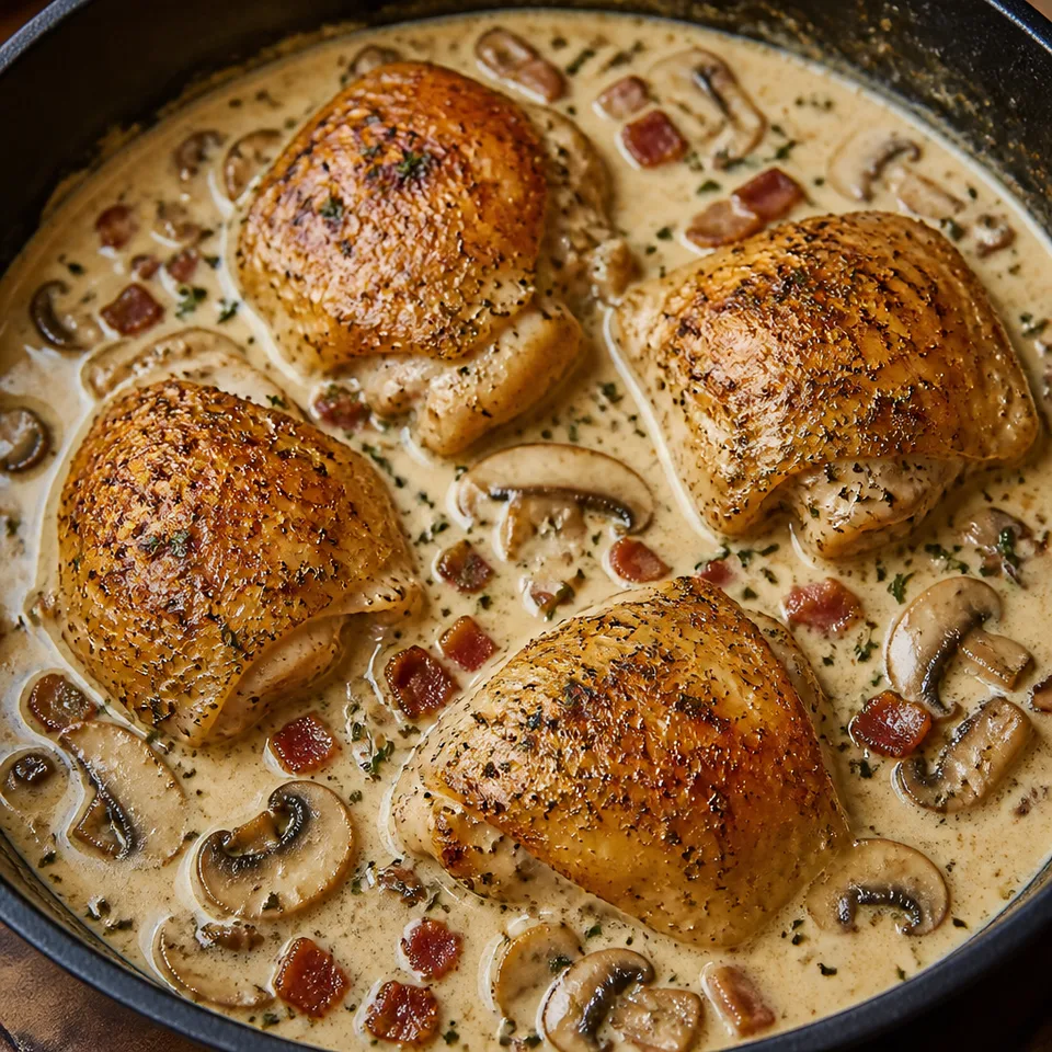 Creamy Bacon Mushroom Thyme Chicken — serving inspiration
