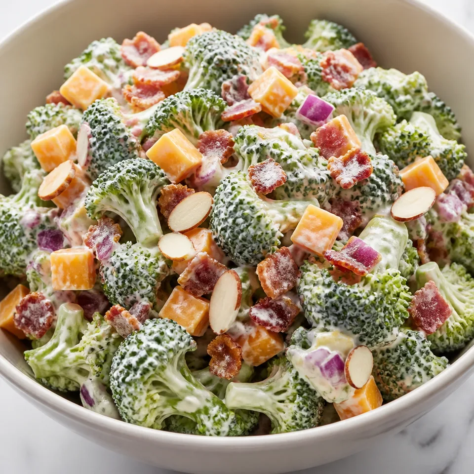 Creamy Broccoli Cheddar Bacon Salad — serving inspiration