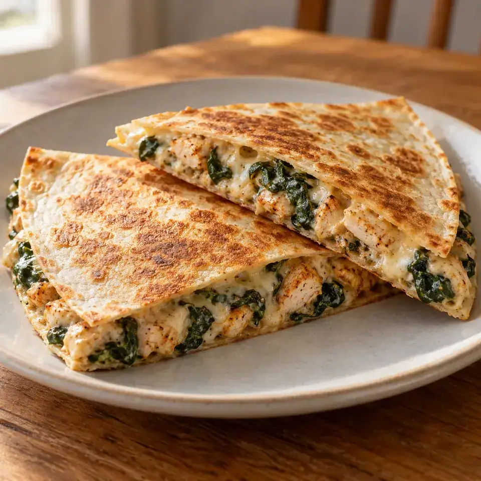 Creamy Chicken and Spinach Quesadillas — serving inspiration