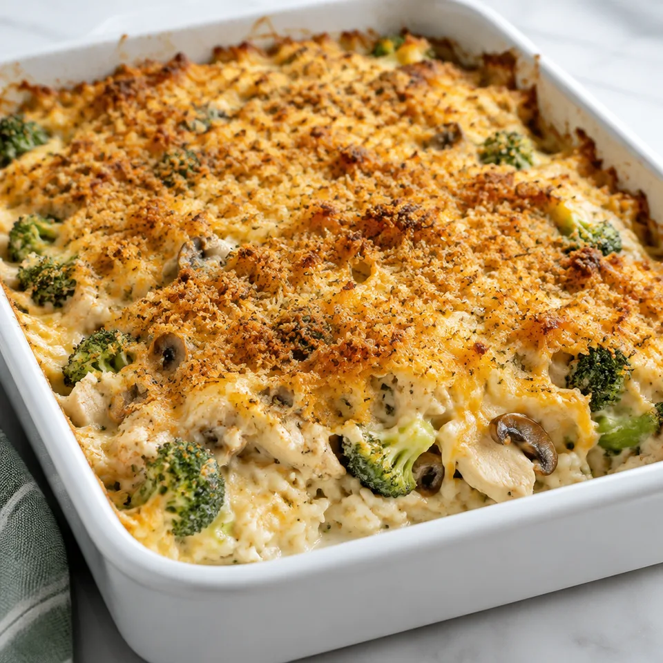 Creamy Chicken Broccoli and Rice Casserole — serving inspiration