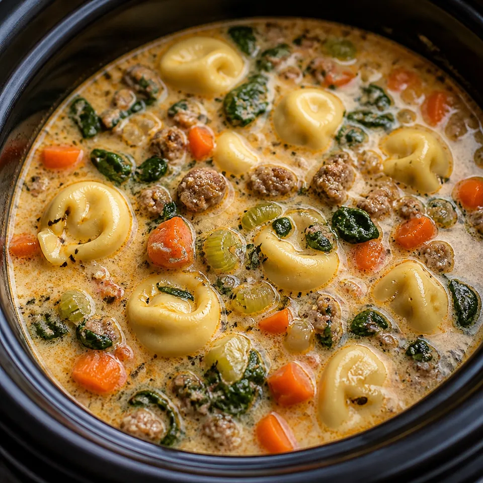 Creamy Crockpot Tortellini Soup — serving inspiration