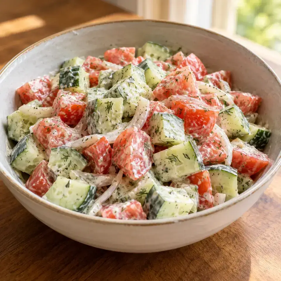 Creamy Cucumber Tomato Salad — serving inspiration