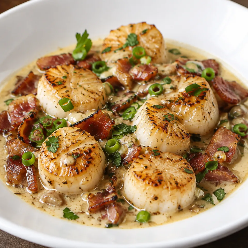 Creamy Garlic Butter Scallops with Prosciutto — serving inspiration