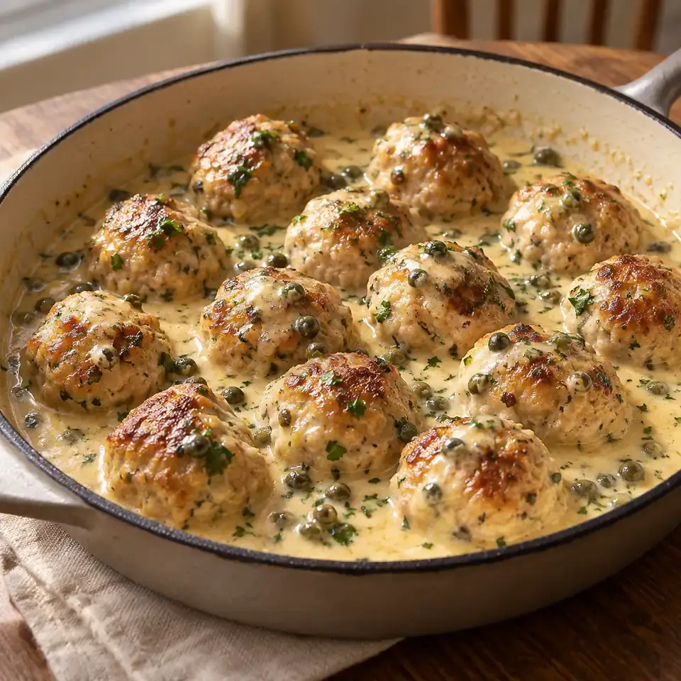 Creamy Lemon Chicken Piccata Meatballs — serving inspiration