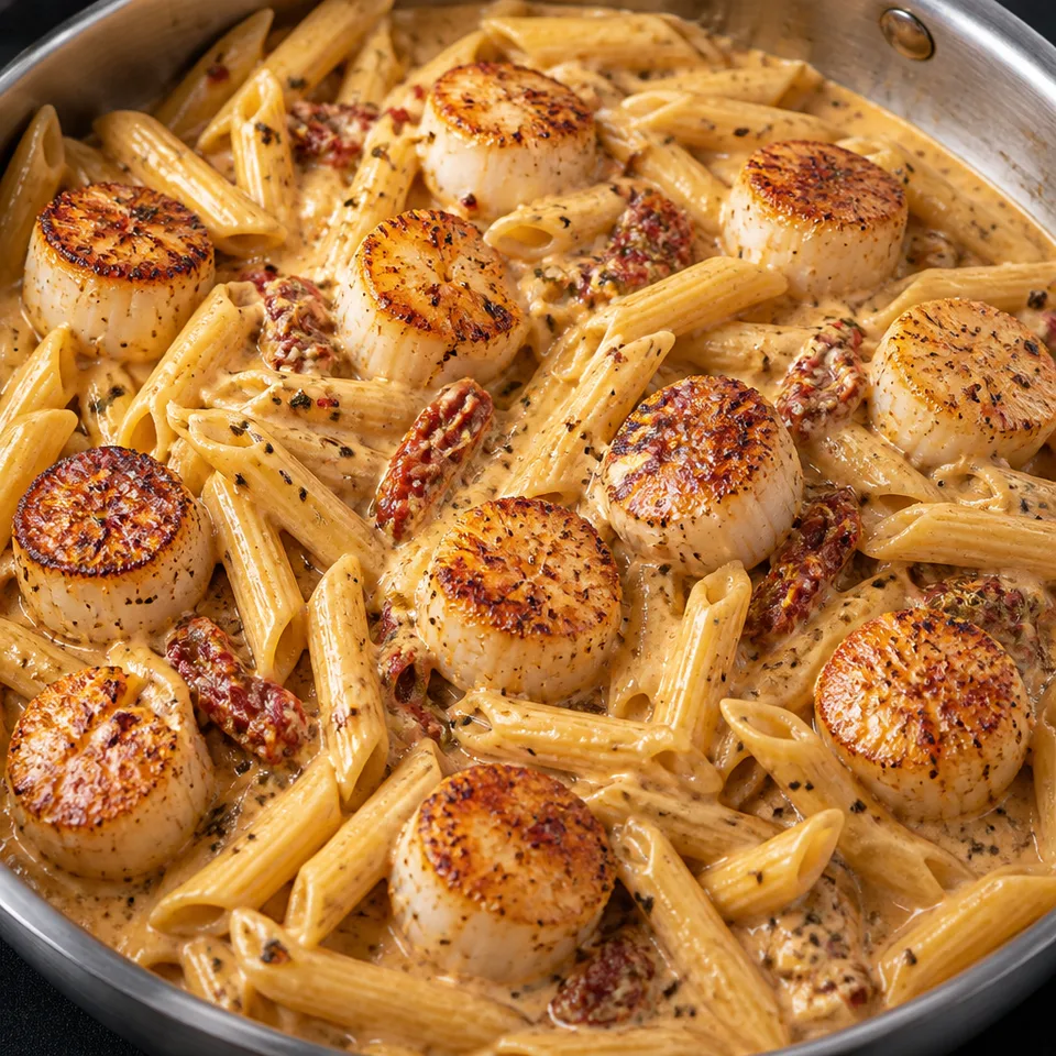 Creamy Mozzarella Scallop Pasta — serving inspiration