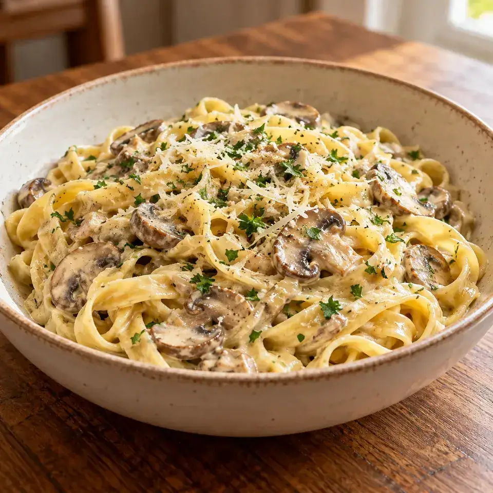 Creamy Mushroom Tagliatelle — serving inspiration
