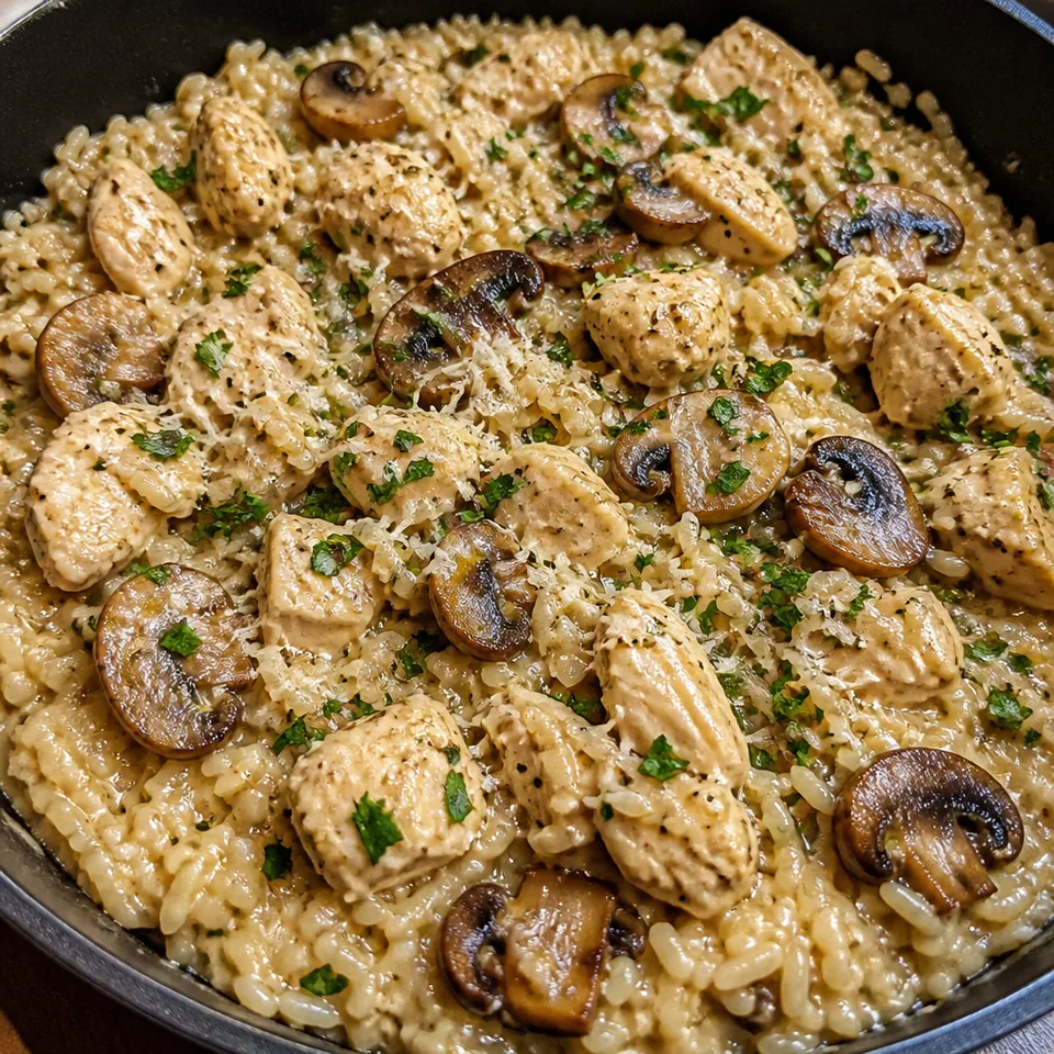 Creamy Parmesan Mushroom Chicken and Rice — serving inspiration