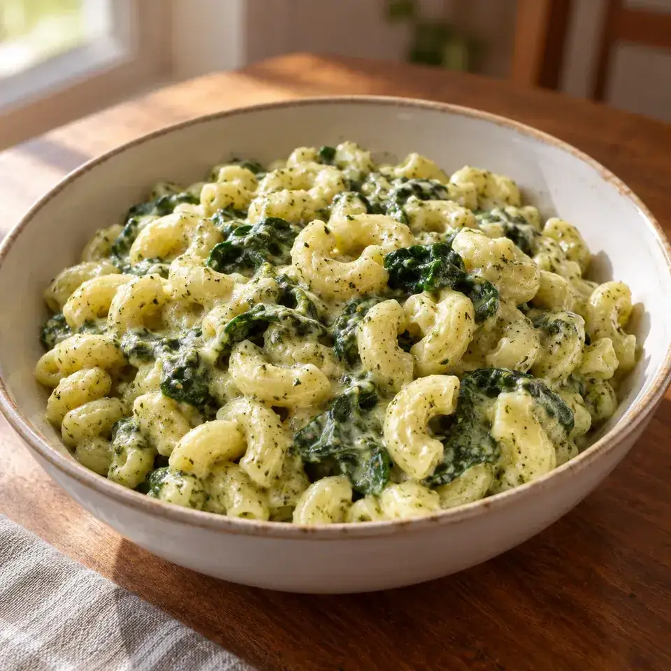 Creamy Pesto Mac and Cheese with Spinach — serving inspiration