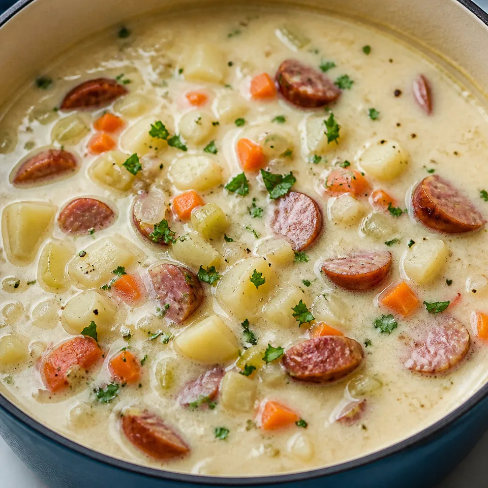 Creamy Potato Sausage and White Cheddar Soup — serving inspiration