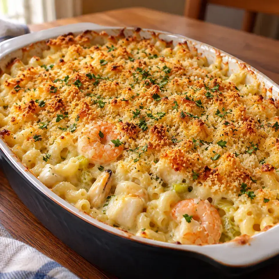 Creamy Seafood Pasta Bake — serving inspiration