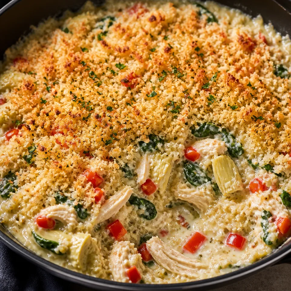 Creamy Spinach and Artichoke Chicken Quinoa — serving inspiration