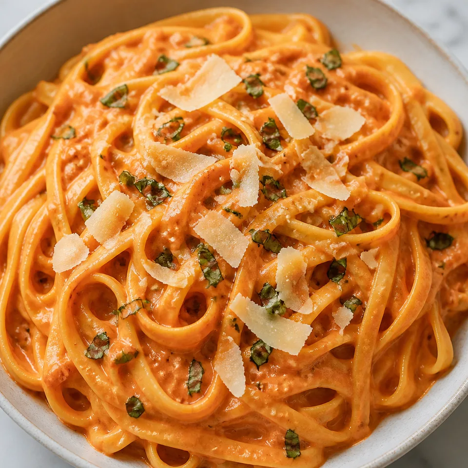 Creamy Tomato Basil Fettuccine — serving inspiration