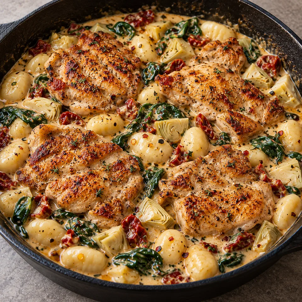Creamy Tuscan Chicken and Gnocchi (30 Minutes, ONE-PAN) — serving inspiration