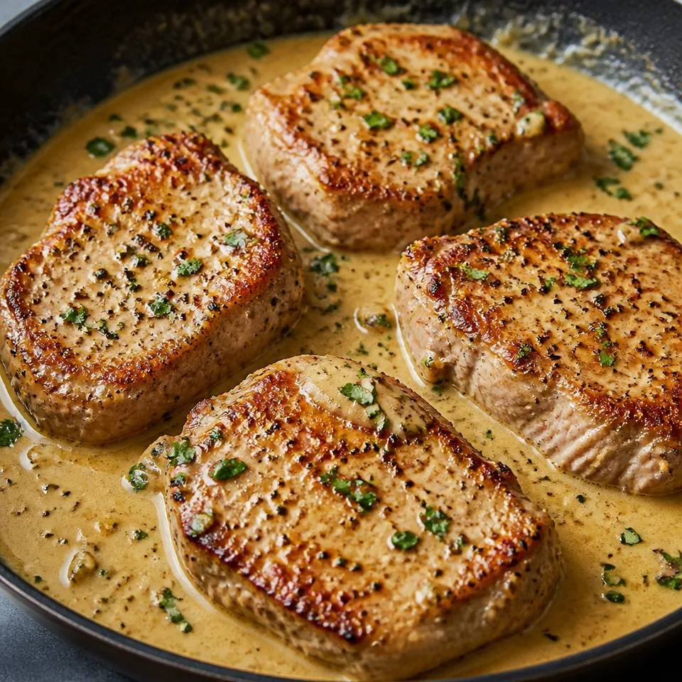 Creamy White Wine Pork Chops — serving inspiration