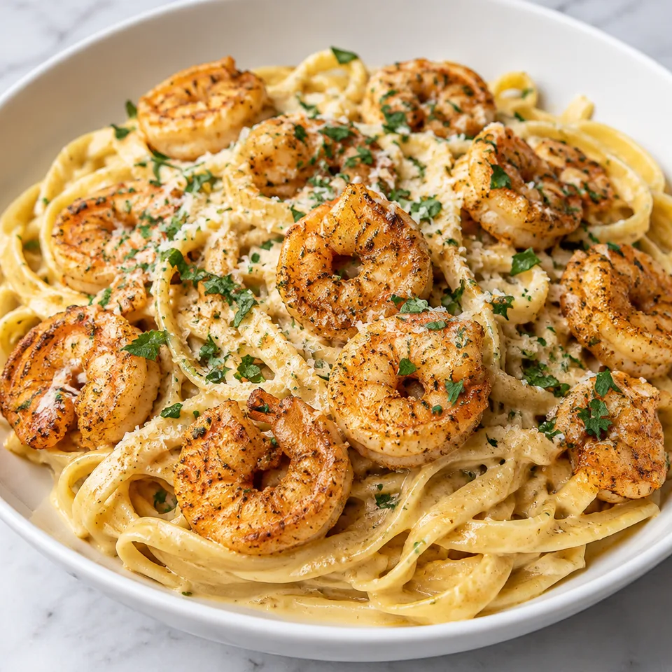 Crispy Cajun Shrimp Fettuccine — serving inspiration