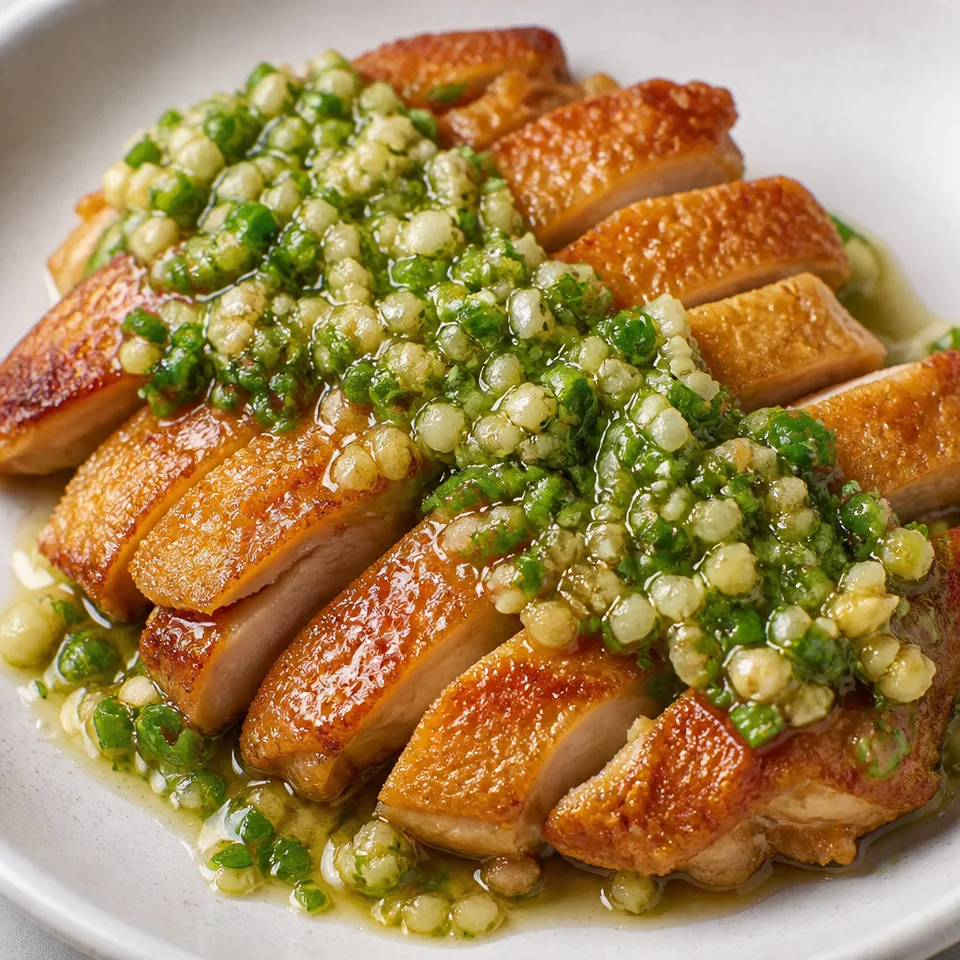 Crispy Chicken with Ginger Scallion Sauce — serving inspiration