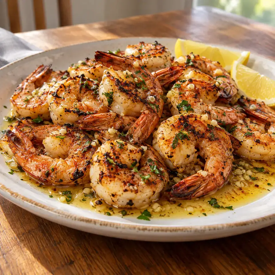 Crispy Grilled Shrimp with Lemon Butter Sauce — serving inspiration