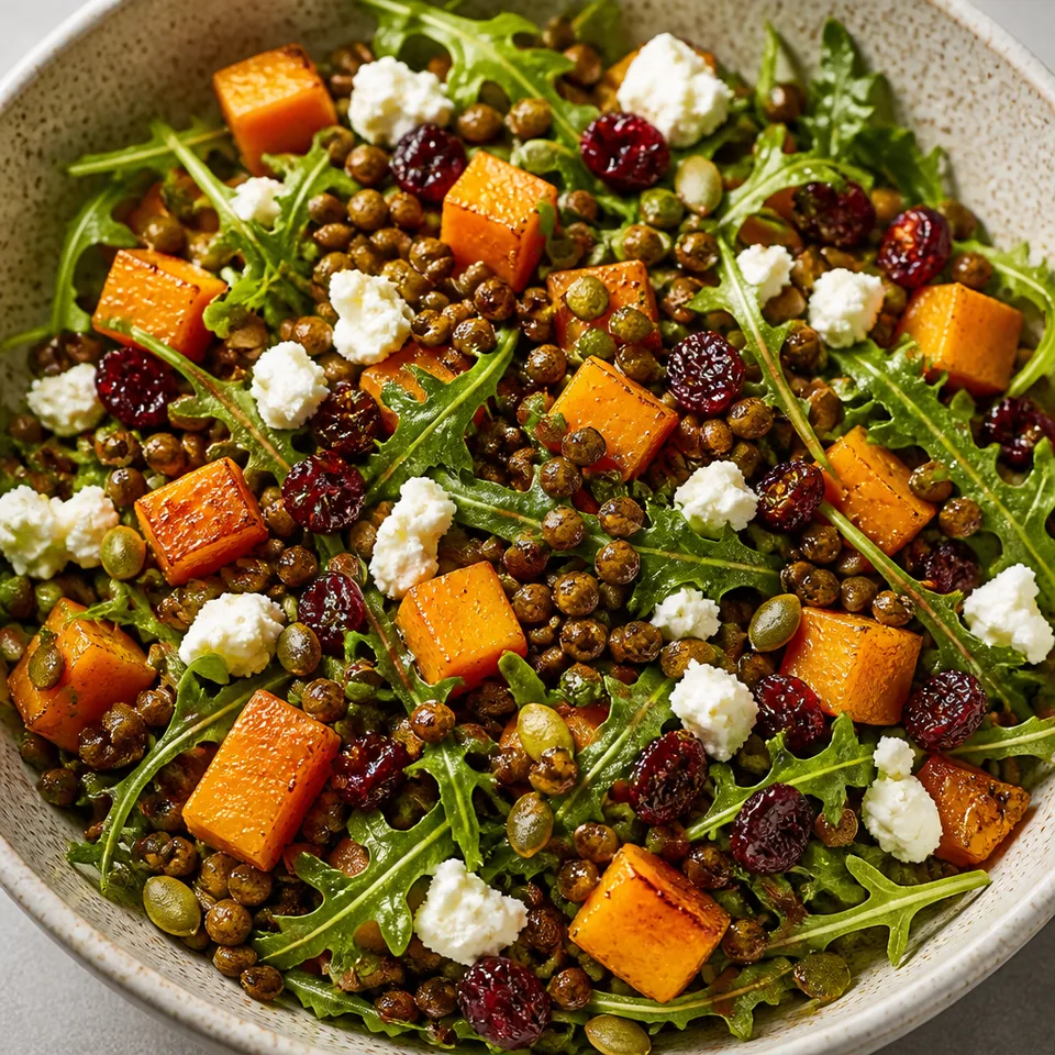 Crispy Lentil and Butternut Squash Salad — serving inspiration