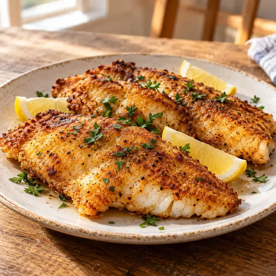 Crispy Pan Fried Fish — serving inspiration