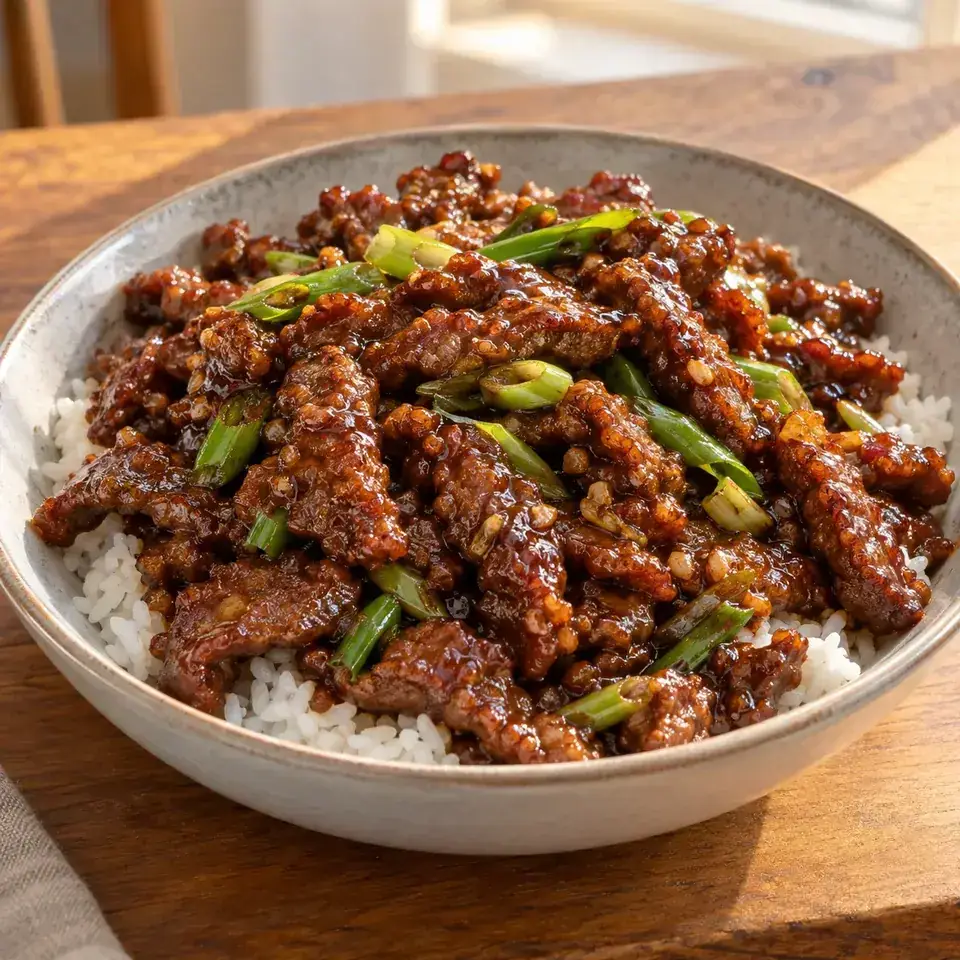 Crispy Sticky Mongolian Beef — serving inspiration