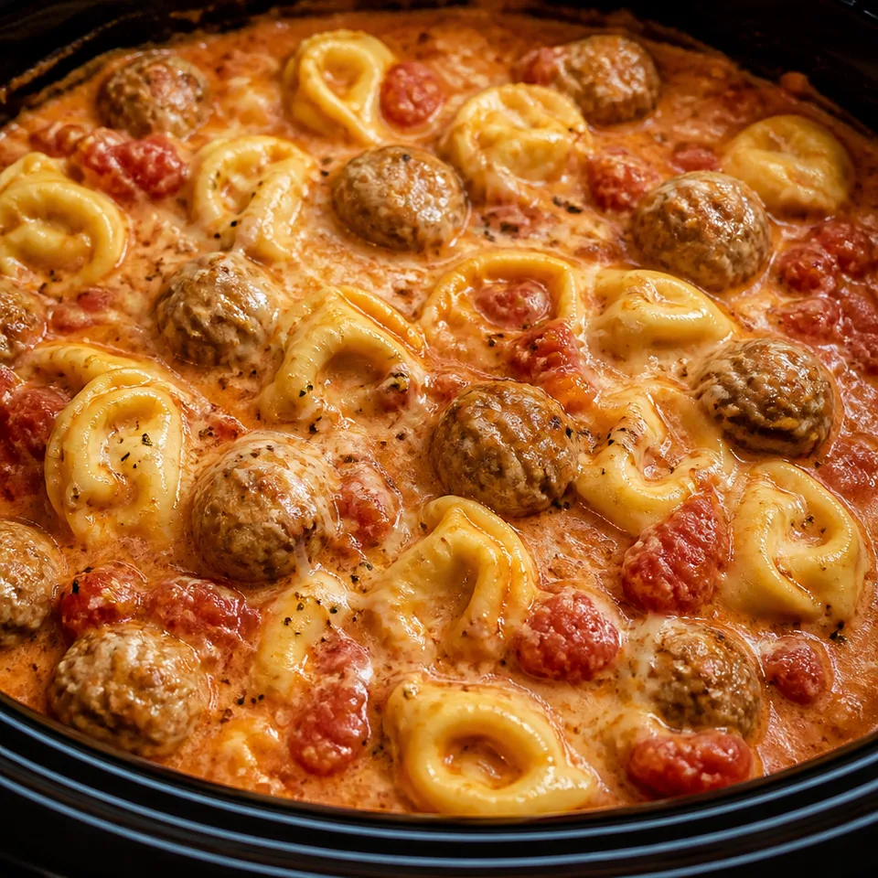 Crock Pot Cheesy Meatball Tortellini — serving inspiration