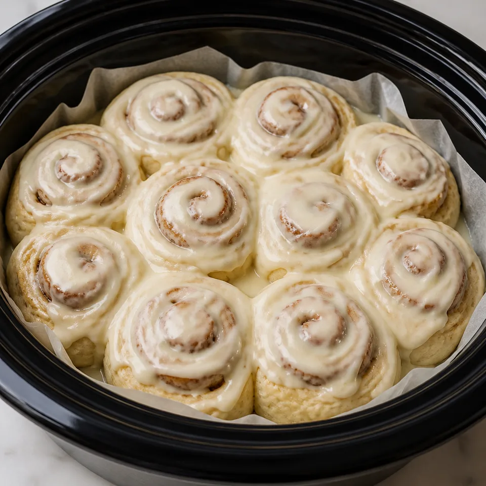 Crock Pot Cinnamon Rolls — serving inspiration