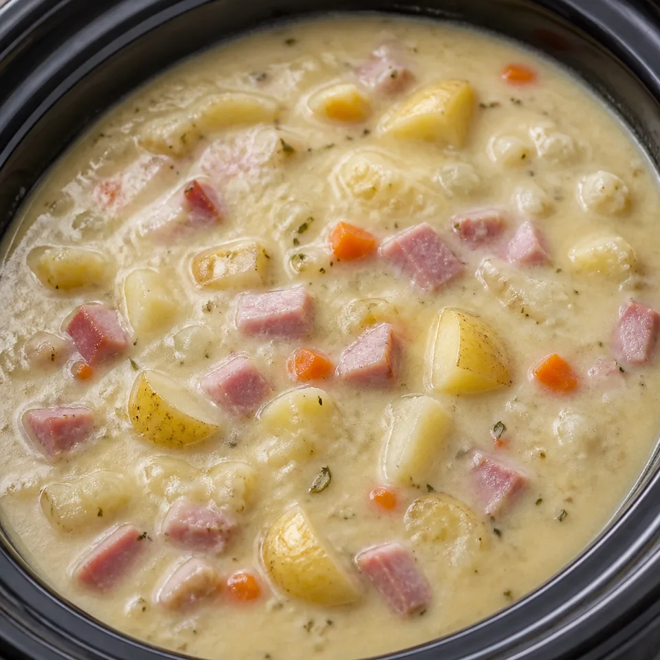 Crock Pot Creamy Potato and Ham Soup — serving inspiration