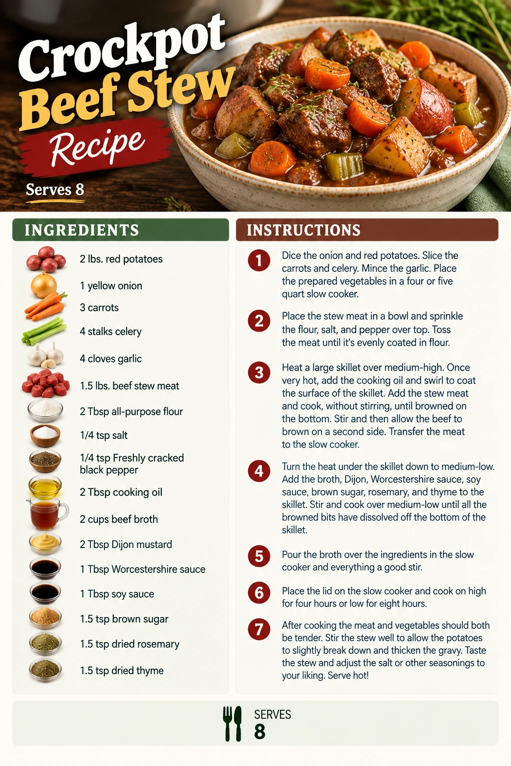 Saved Crockpot Beef Stew Recipe recipe card; accessible ingredients and instructions are listed above.