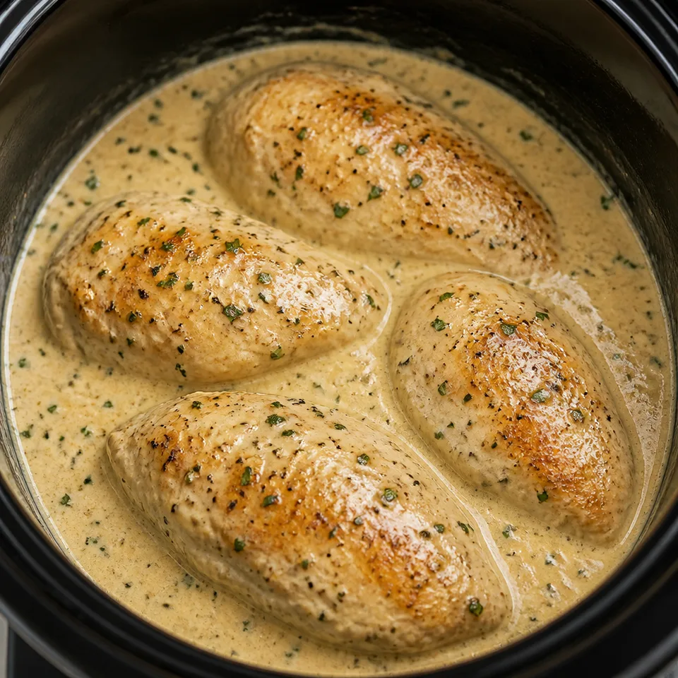 Crockpot Creamy Garlic Chicken — serving inspiration