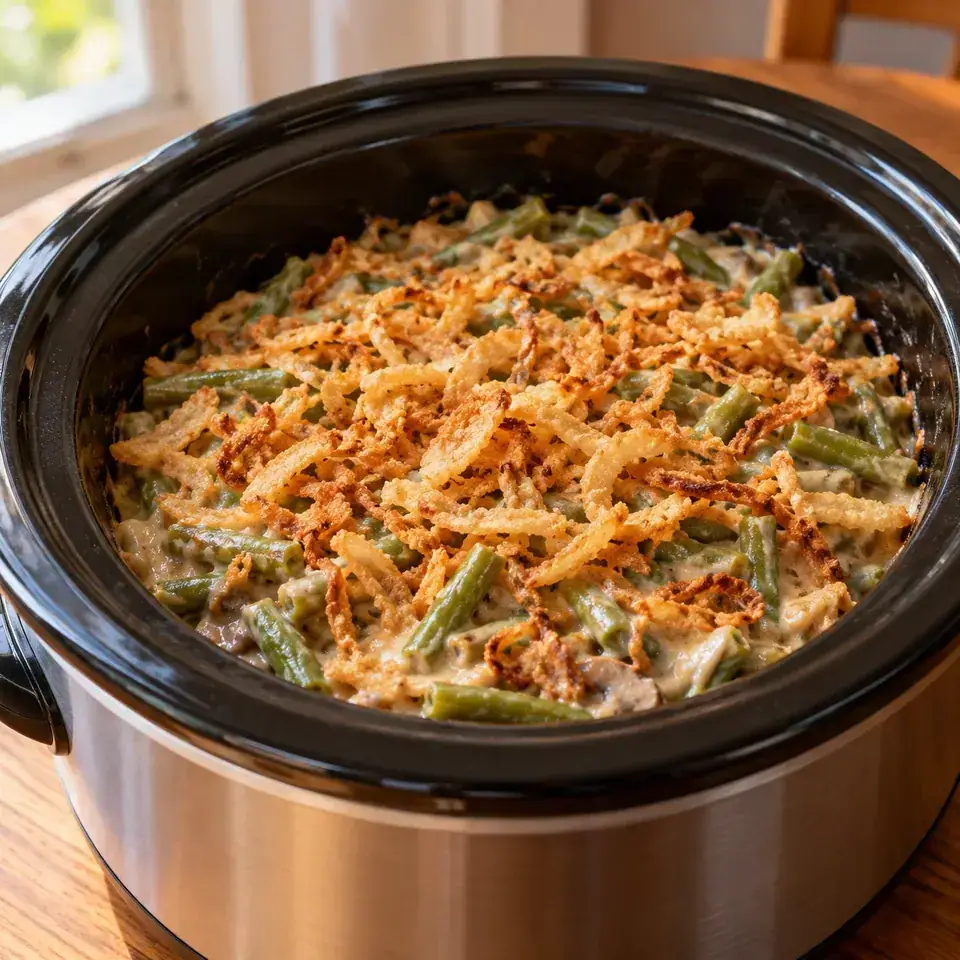 Crockpot Green Bean Casserole — serving inspiration