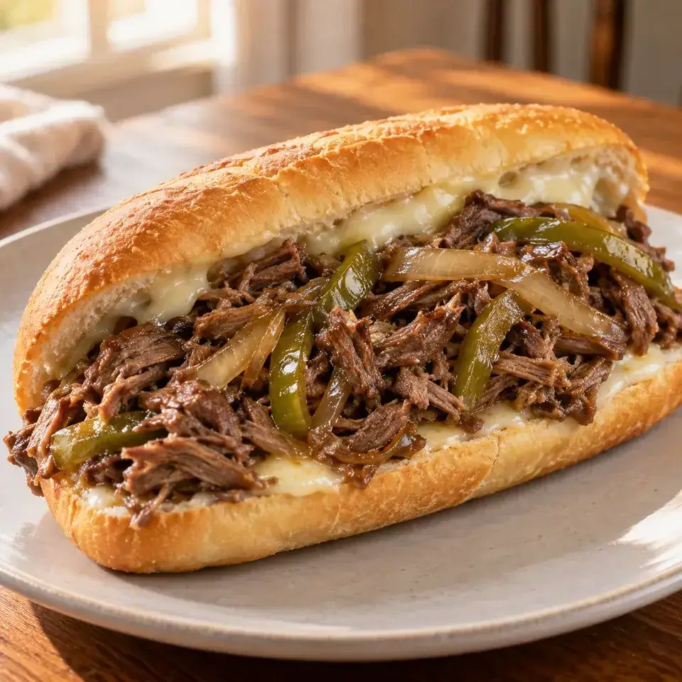 Crockpot Philly Cheesesteak Sandwiches — serving inspiration