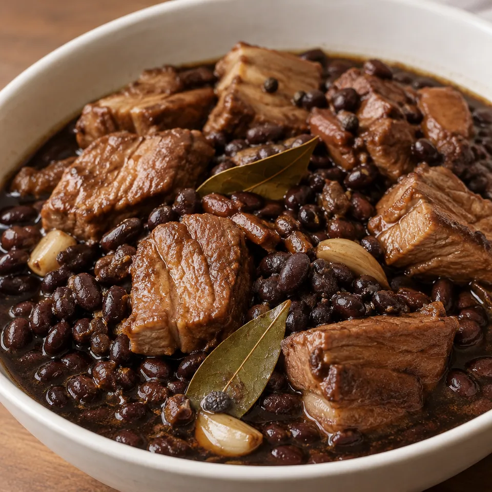 Crockpot Pork Adobo with Black Beans — serving inspiration