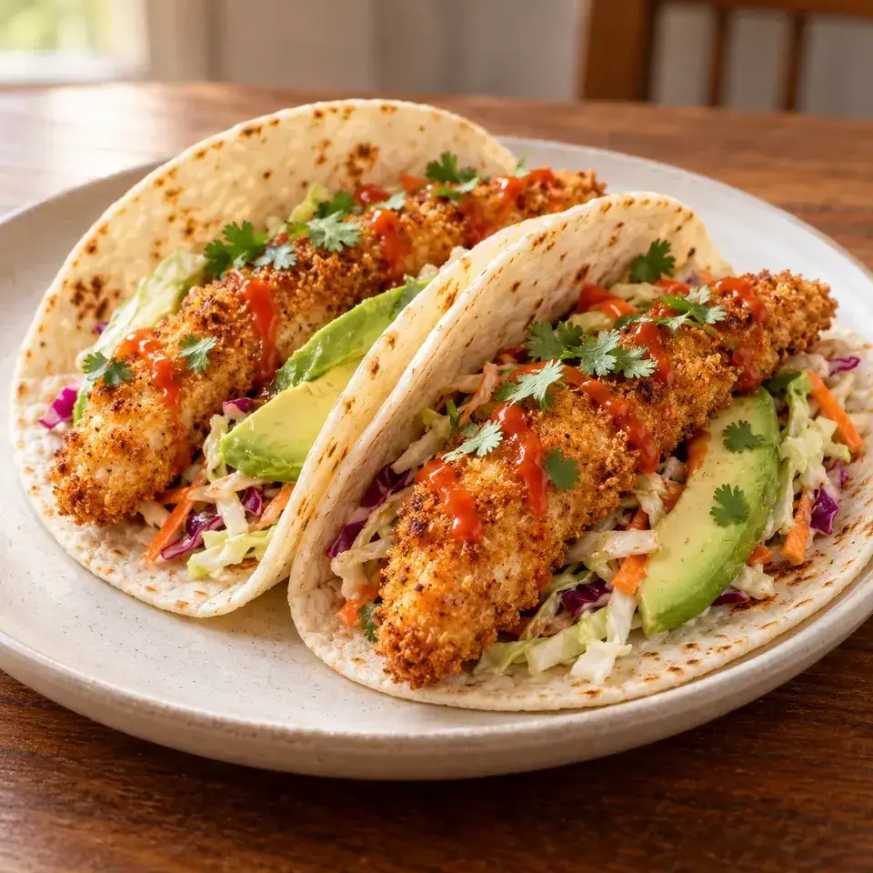Crunchy chicken taco fingers — serving inspiration