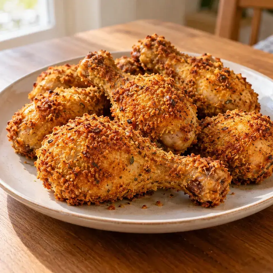 Crunchy crumbed chicken drumsticks — serving inspiration