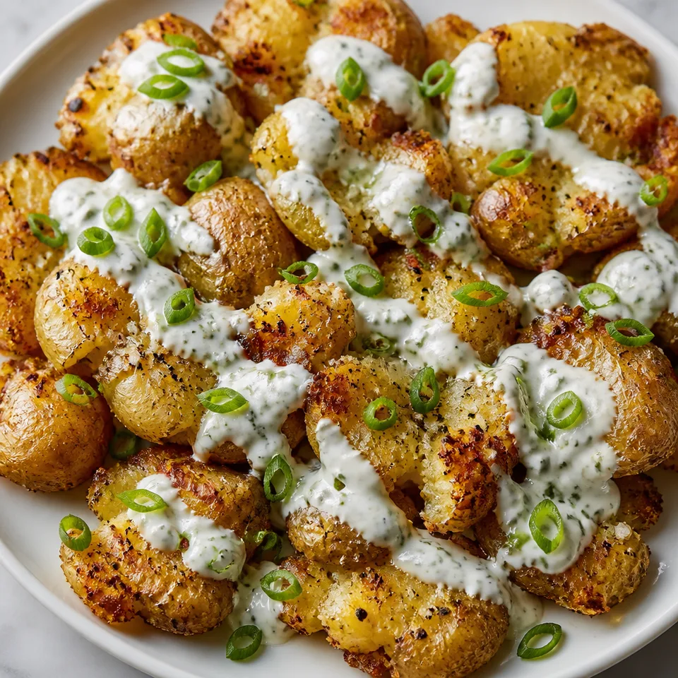 Crushed Potatoes with Ranch Dressing — serving inspiration