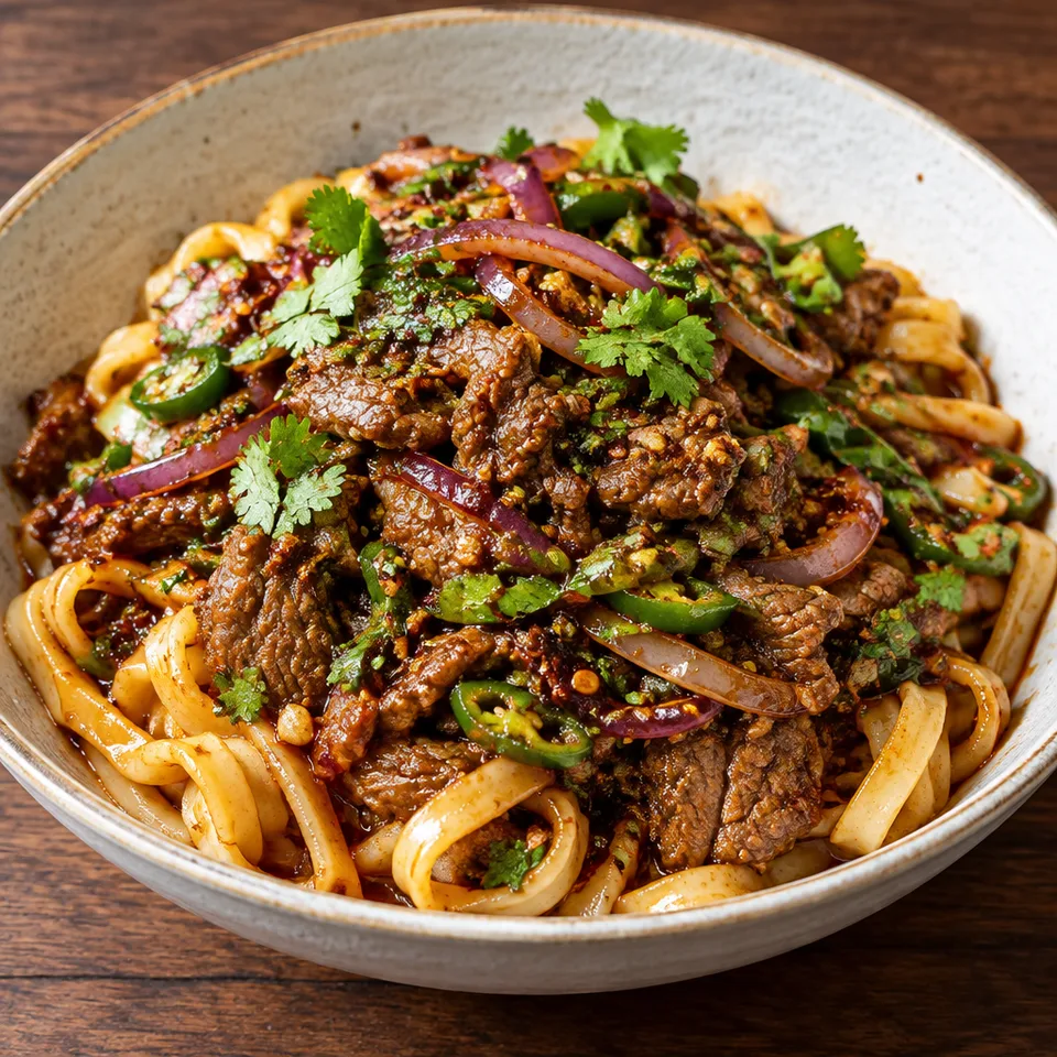 Cumin Lamb Noodles — serving inspiration