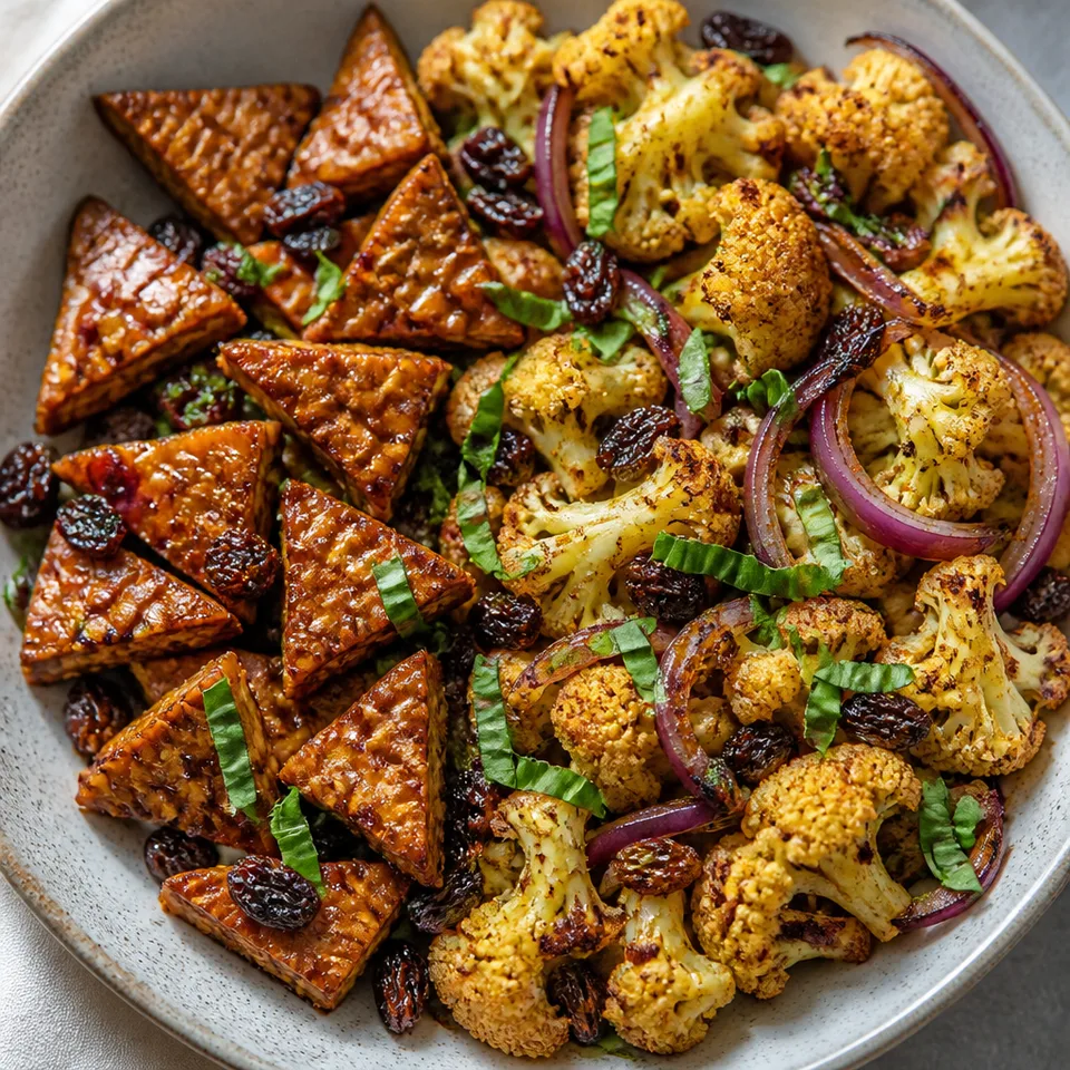 Curried Cauliflower and Tempeh Bowl — serving inspiration
