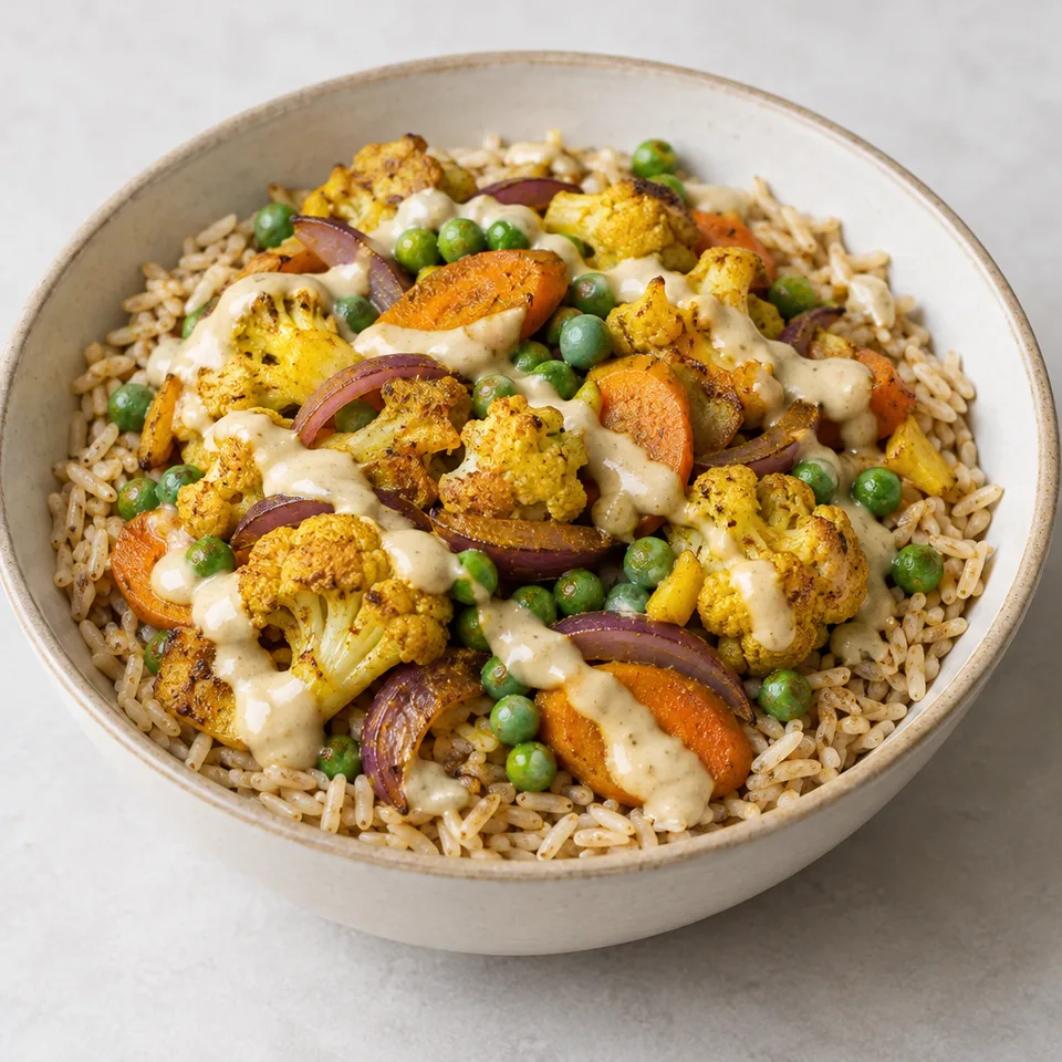 Curry Roasted Vegetable Bowls — serving inspiration
