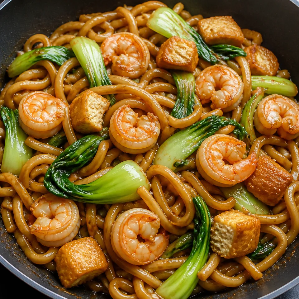 Easy 15-min. Garlic Shrimp Udon Noodles — serving inspiration