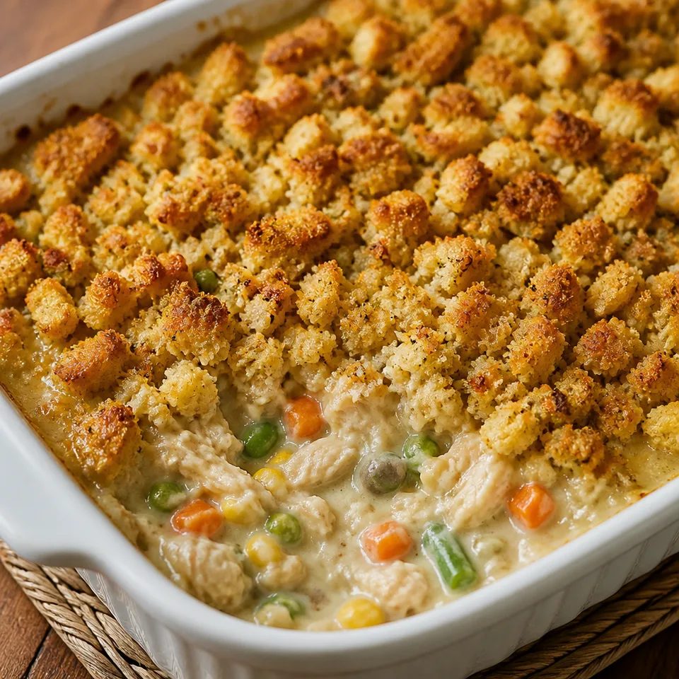 Easy Chicken and Stuffing Casserole — serving inspiration