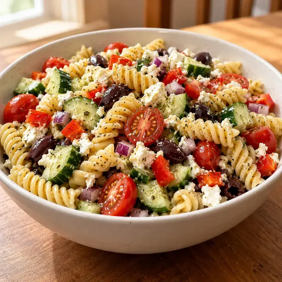 Easy Greek Pasta Salad — serving inspiration