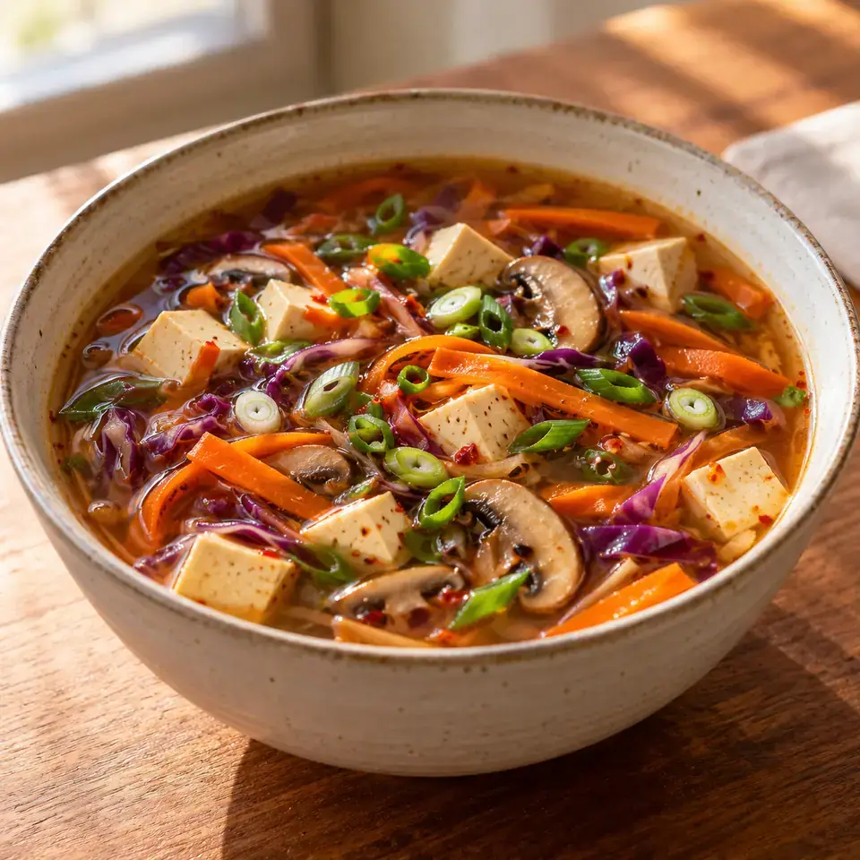 Easy Hot and Sour Soup with Vegetables and Tofu — serving inspiration